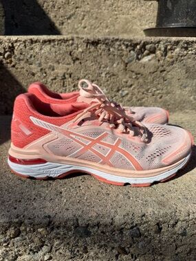 ASICS Women's Coral/Pale Pink Running Sneakers